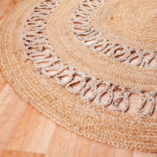 Kör alakú juta szőnyeg 120 cm - Fonott mintával lakástextília