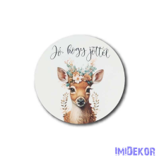 Kör fa tábla őszi 13 cm - Jó, hogy jöttél-Őzike dekorációs kellék