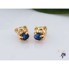  Kora antiallergém macis fülbevaló kék kővel-18K fülbevaló