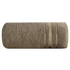  Koral pamut törölköző jacquard csíkos szegéllyel Barna 30x50 cm lakástextília