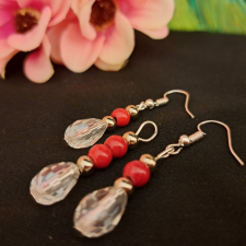  Korall és Csehkristály szett ékszer szett