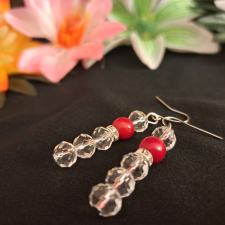  Korall és kristály fülbevaló /22/ fülbevaló