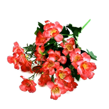  Korall színű vegyes csokor, hossza kb. 33 cm dekorációs kellék