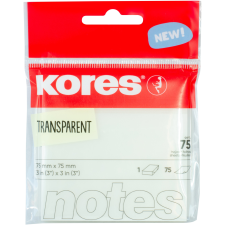 KORES 75x75 mm, 75 lap, átlátszó jegyzettömb