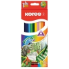 KORES Akvarell ceruza készlet, hegyezővel, ecsettel, 12 különböző szín