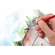 KORES Akvarell ceruza készlet, hegyezővel, ecsettel, KORES, 12 különböző szín akvarell