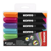 KORES Alkoholos marker, 3-5 mm, kúpos, KORES "K-Marker", 6 különböző szín