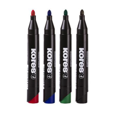  KORES Alkoholos marker, 3-5 mm, kúpos, KORES &quot;K-Marker&quot;, 4 különböző szín filctoll, marker