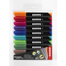 KORES Alkoholos marker, 3-5 mm, kúpos, &quot;K-Marker&quot;, 10 különböző szín filctoll, marker