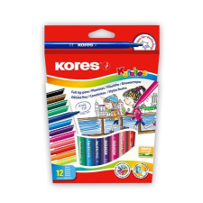 KORES Filctoll készlet, kimosható, KORES "Korellos", 12 különböző szín filctoll, marker