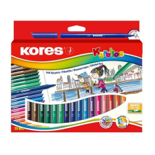 KORES Filctoll készlet, kimosható, KORES &quot;Korellos&quot;, 24 különböző szín filctoll, marker