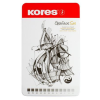 KORES Grafitceruza készlet, fém doboz, háromszögletű, KORES "GRAFITOS", 12 különböző keménység