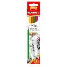 KORES Grafitceruza radírral, HB, háromszögletű, "Neon" ceruza