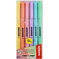KORES HIGH LINER PASTEL 6 színből álló szett filctoll, marker