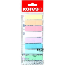 KORES Index Strips Pastel vonalzón 45 × 12 mm, 8 × 25 lap, pasztellkeverék jegyzettömb