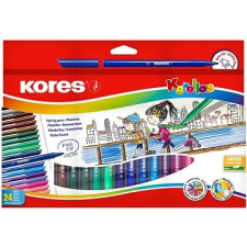 KORES KORELLO gyerekeknek, vékony hegy, 24 szín filctoll, marker