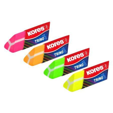 KORES Radír, KORES Trino, vegyes neon színek (IK40503) radír