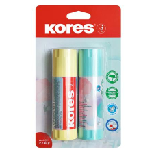 KORES Ragasztóstift, pasztell színű tokban, 2x40 g, kores, vegyes színek 12829 ragasztó