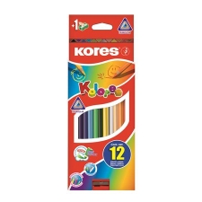 KORES Színes ceruza készlet, háromszöglet&#369;, kores &quot;triangular&quot;, 12 különböz&#337; szín 93312 színes ceruza