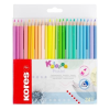 KORES Színes ceruza készlet, háromszögletű, KORES "Kolores Pastel", 24 pasztell szín