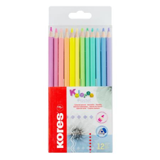 KORES Színes ceruza készlet, háromszögletű, kores &quot;kolores pastel&quot;, 12 pasztell szín 93311 színes ceruza