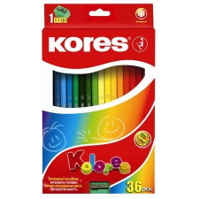 KORES Színes ceruza készlet, hatszögletű, KORES &quot;Hexagonal&quot;, 36 különböző szín színes ceruza
