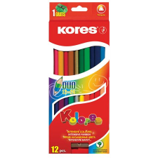 KORES Színes ceruza készlet, kétvégű, háromszögletű, kores &quot;duo&quot;, 24 különböző szín 93212 színes ceruza