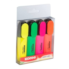 KORES Szövegkiemelő készlet, 0,5-5 mm, KORES, 4 különböző szín filctoll, marker