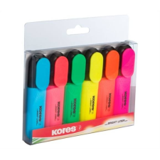 KORES Szövegkiemelő készlet, 0,5-5 mm, KORES, 6 különböző szín filctoll, marker