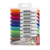 KORES Tábla- és flipchart marker készlet, 1-3 mm, kúpos, KORES K-Marker, 10 különböző szín (IK20800)
