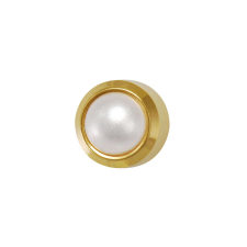 Körfoglalat - arany szín - fehér gyöngy - 4mm fülbevaló
