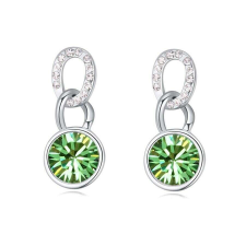 Körök függő - zöld- Swarovski kristályos fülbevaló fülbevaló
