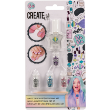 Körömkészlet lányoknak, körömlakk és csillámos 4 szín Create It! szépségszalon