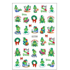  Körömmatrica - D258 Karácsony Grincs körömdíszítő
