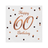 KORREKT WEB B&C Happy Birthday White-Rose Gold 60 szalvéta 20 db-os 33x33 cm