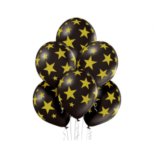 KORREKT WEB Black Star, Csillagos léggömb, lufi szett 6 db-os 30 cm (12 inch) party kellék
