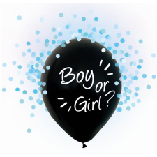 KORREKT WEB Boy or Girl, Kék konfettivel töltött léggömb, lufi 4 db-os 12 inch (30 cm) party kellék