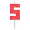 KORREKT WEB Building Blocks Red, Építőkocka tortagyertya, számgyertya 5-ös