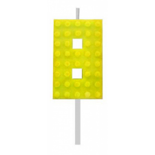 KORREKT WEB Building Blocks Yellow, Építőkocka tortagyertya, számgyertya 8-as party kellék