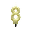 KORREKT WEB Diamond Gold Metallic, Arany számgyertya, tortagyertya 8-as