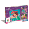 KORREKT WEB Disney Hercegnők Ariel 3x48 db-os puzzle Clementoni