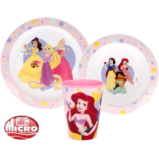KORREKT WEB Disney Hercegnők True étkészlet, micro műanyag szett, pohárral 260 ml babaétkészlet