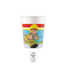 KORREKT WEB Firefighters, Tűzoltó papír pohár 8 db-os 200 ml FSC party kellék
