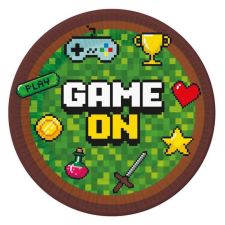 KORREKT WEB Game On papírtányér 6 db-os 23 cm party kellék