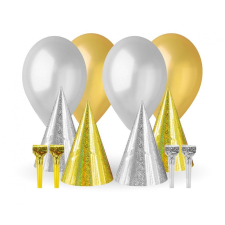 KORREKT WEB Gold-Silver, Arany-Ezüst party szett 12 db-os party kellék