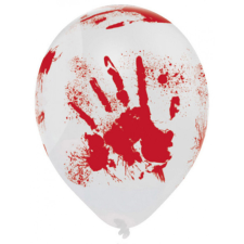 KORREKT WEB Halloween, Bloody Hand léggömb, lufi 6 db-os 10 inch (25,4 cm) party kellék