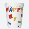 KORREKT WEB Happy Birthday Building Blocks papír pohár 8 db-os 250 ml