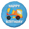 KORREKT WEB Happy Birthday Concrete Mixer, Betonkeverő fólia lufi 36 cm