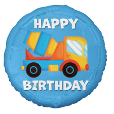 KORREKT WEB Happy Birthday Concrete Mixer, Betonkeverő fólia lufi 36 cm party kellék