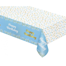 KORREKT WEB Happy Birthday Light Blue, kék fólia asztalterítő 137x183 cm party kellék